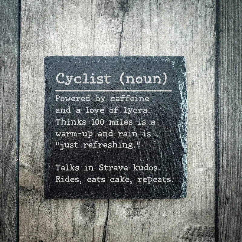 Funny Cyclist Dictionary Definition Slate Coaster-1